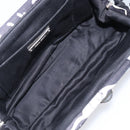 Miu Miu Cat Pattern Clutch Bag Satin Black Silver Auth 205189V-11