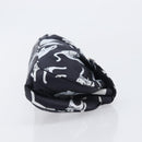 Miu Miu Cat Pattern Clutch Bag Satin Black Silver Auth 205189V-3