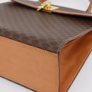 CELINE Macadam Canvas Hand Bag PVC Leather Brown Gold Auth 205190V-9