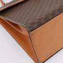 CELINE Macadam Canvas Hand Bag PVC Leather Brown Gold Auth 205190V-14