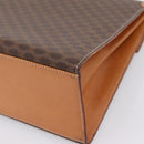 CELINE Macadam Canvas Hand Bag PVC Leather Brown Gold Auth 205190V-15