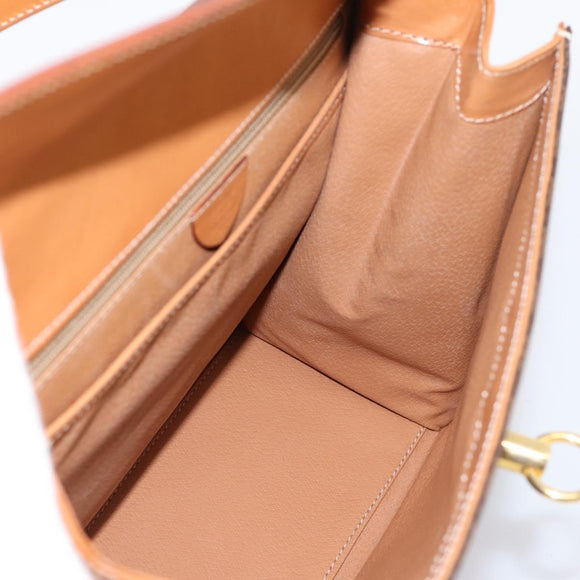 CELINE Macadam Canvas Hand Bag PVC Leather Brown Gold Auth 205190V
