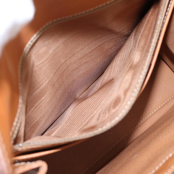 CELINE Macadam Canvas Hand Bag PVC Leather Brown Gold Auth 205190V