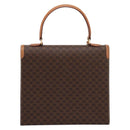 CELINE Macadam Canvas Hand Bag PVC Leather Brown Gold Auth 205190V-2