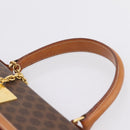 CELINE Macadam Canvas Hand Bag PVC Leather Brown Gold Auth 205190V-8