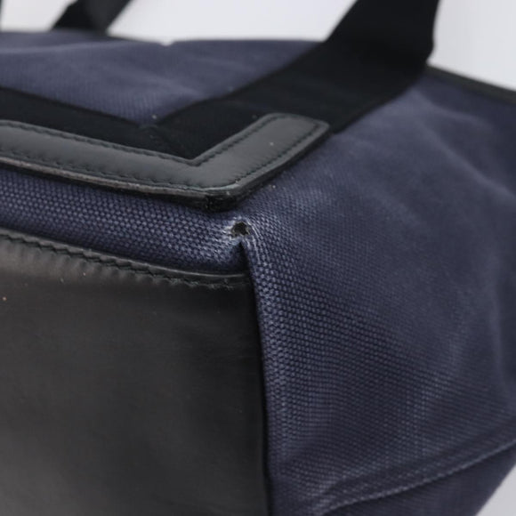 Balenciaga Navy Cabas S Hand Bag Canvas Navy Silver 339933 Auth 205192