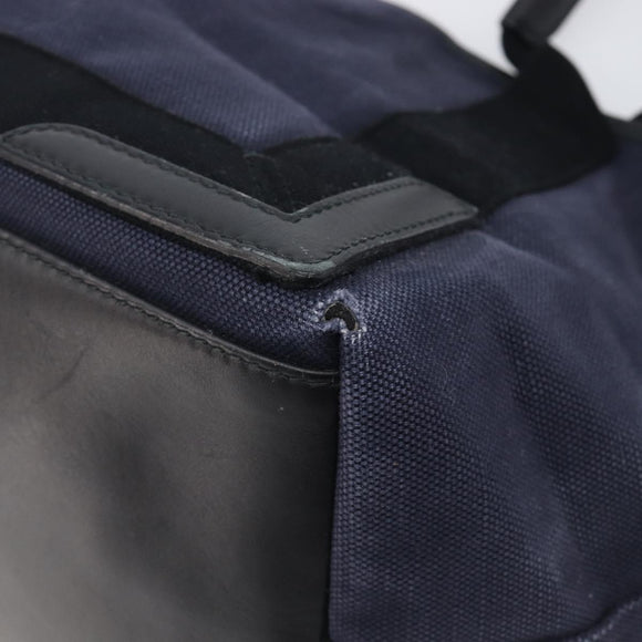 Balenciaga Navy Cabas S Hand Bag Canvas Navy Silver 339933 Auth 205192