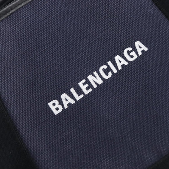 Balenciaga Navy Cabas S Hand Bag Canvas Navy Silver 339933 Auth 205192