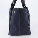 Balenciaga Navy Cabas S Hand Bag Canvas Navy Silver 339933 Auth 205192-4