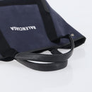 Balenciaga Navy Cabas S Hand Bag Canvas Navy Silver 339933 Auth 205192-7