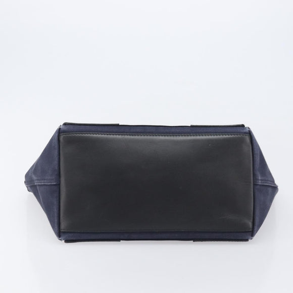 Balenciaga Navy Cabas S Hand Bag Canvas Navy Silver 339933 Auth 205192