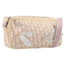 Christian Dior Trotter Canvas Shoulder Bag PVC Pink Silver Auth 205193-1