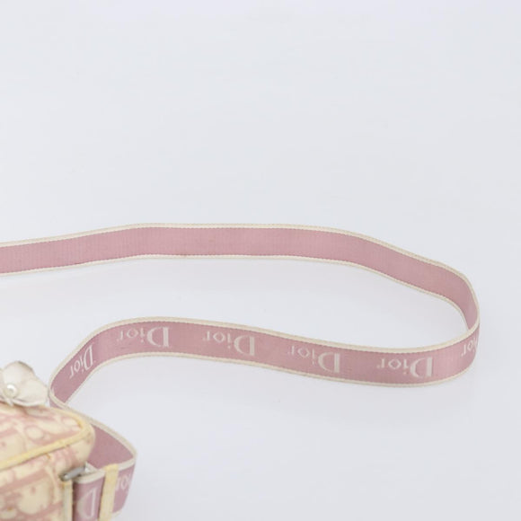 Christian Dior Trotter Canvas Shoulder Bag PVC Pink Silver Auth 205193