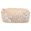 Christian Dior Trotter Canvas Shoulder Bag PVC Pink Silver Auth 205193-2
