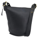 Coach Shoulder Bag Leather Black Gold Auth 205194-1