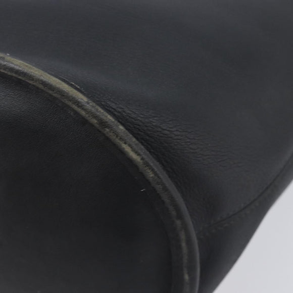 Coach Shoulder Bag Leather Black Gold Auth 205194