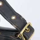 Coach Shoulder Bag Leather Black Gold Auth 205194-15