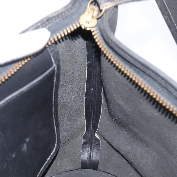 Coach Shoulder Bag Leather Black Gold Auth 205194