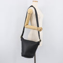Coach Shoulder Bag Leather Black Gold Auth 205194-23