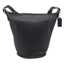 Coach Shoulder Bag Leather Black Gold Auth 205194-3