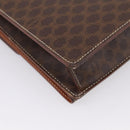 CELINE Macadam Canvas Clutch Bag PVC Leather Brown Gold Auth 205199-17