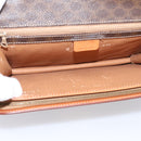 CELINE Macadam Canvas Clutch Bag PVC Leather Brown Gold Auth 205199-9