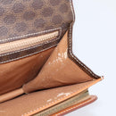CELINE Macadam Canvas Clutch Bag PVC Leather Brown Gold Auth 205199-23