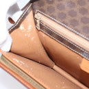 CELINE Macadam Canvas Clutch Bag PVC Leather Brown Gold Auth 205199-24