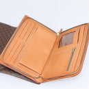 CELINE Macadam Canvas Clutch Bag PVC Leather Brown Gold Auth 205199-11