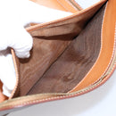 CELINE Macadam Canvas Clutch Bag PVC Leather Brown Gold Auth 205199-30