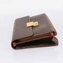 CELINE Macadam Canvas Clutch Bag PVC Leather Brown Gold Auth 205199-3