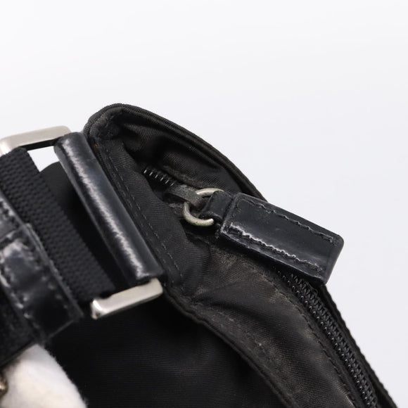 PRADA Shoulder Bag Nylon Black Silver Auth 205200