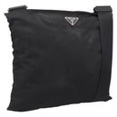 PRADA Shoulder Bag Nylon Black Silver Auth 205200-1