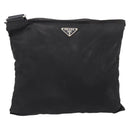 PRADA Shoulder Bag Nylon Black Silver Auth 205200-13