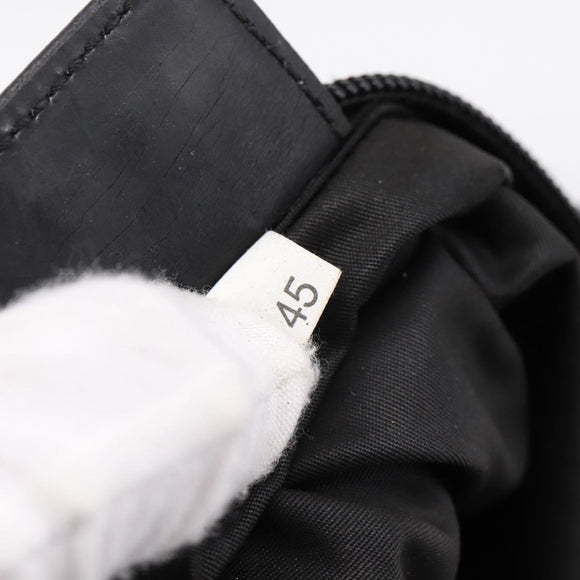 PRADA Shoulder Bag Nylon Black Silver Auth 205200
