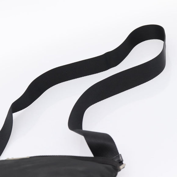 PRADA Shoulder Bag Nylon Black Silver Auth 205200