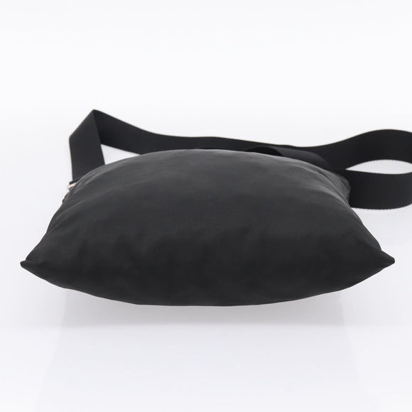 PRADA Shoulder Bag Nylon Black Silver Auth 205200