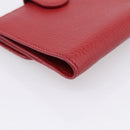 GUCCI Interlocking Bifold Wallet Leather Red Gold Beige 615525 Auth 205205V-16