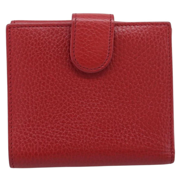GUCCI Interlocking Bifold Wallet Leather Red Gold Beige 615525 Auth 205205V