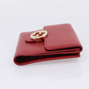 GUCCI Interlocking Bifold Wallet Leather Red Gold Beige 615525 Auth 205205V-3
