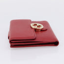 GUCCI Interlocking Bifold Wallet Leather Red Gold Beige 615525 Auth 205205V-4