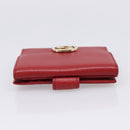 GUCCI Interlocking Bifold Wallet Leather Red Gold Beige 615525 Auth 205205V-5