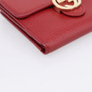 GUCCI Interlocking Bifold Wallet Leather Red Gold Beige 615525 Auth 205205V-14