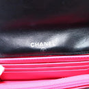 CHANEL Cambon Line Matelasse Wallet Leather Black Silver CC Auth 205206A-18