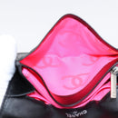 CHANEL Cambon Line Matelasse Wallet Leather Black Silver CC Auth 205206A-21