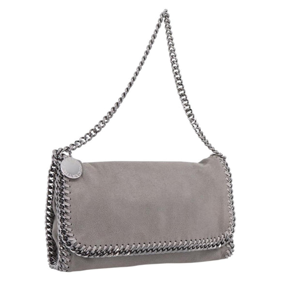 Stella McCartney Falabella Chain Bag Polyester Gray Silver 245791 Auth 205209A