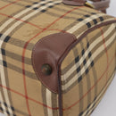 Burberrys Nova Check Hand Bag PVC Beige Gold Auth 205210-16