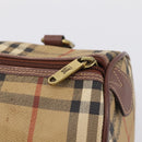 Burberrys Nova Check Hand Bag PVC Beige Gold Auth 205210-9
