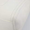 CELINE Hand Bag Leather White Gold Auth 205212A-15