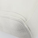 CELINE Hand Bag Leather White Gold Auth 205212A-16